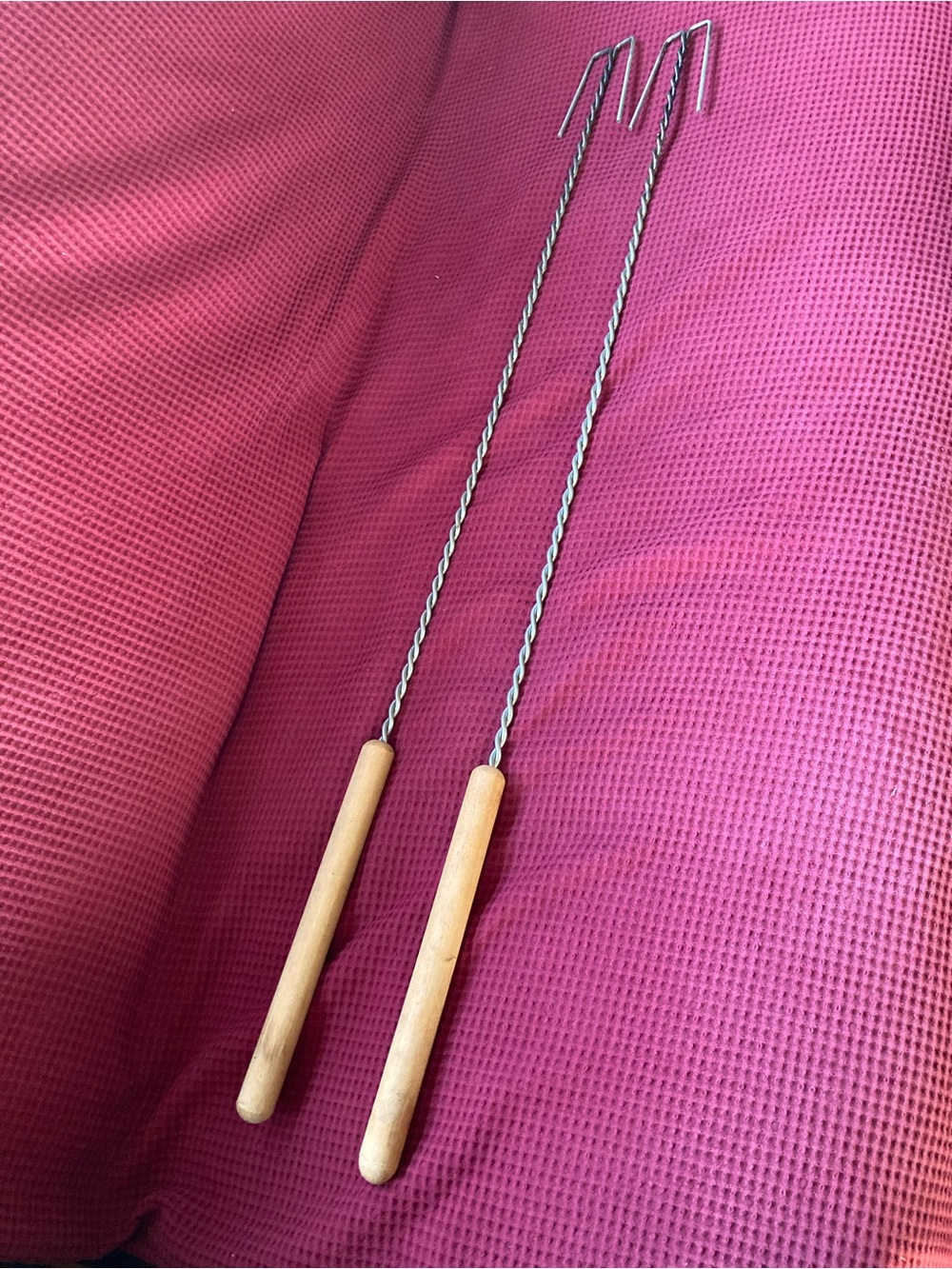 Wood Handle Metal Hot Dog/Brat Skewers